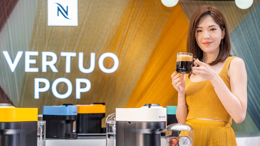 藝人許瑋甯為NESPRESSO的新產品VERTUO POP出席代言